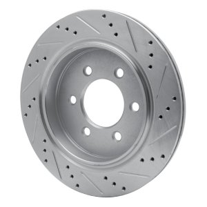 Ford F-150 Brake Rotor (1) - Rear Left - R1 Concepts - Drilled & Slotted - Silver - `15-`17